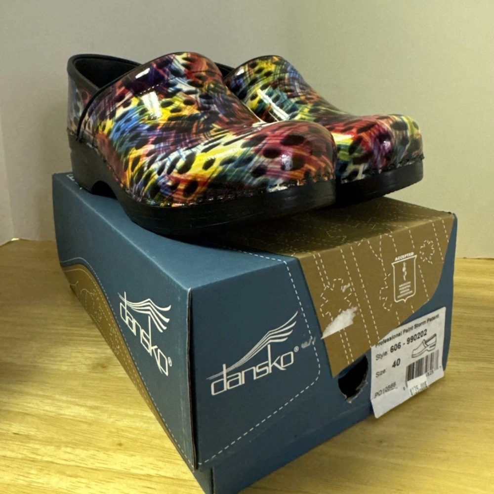 Dansko Slip-On Professional Paint Storm Clogs Women’s EU 40 US 9.5-10 NIB